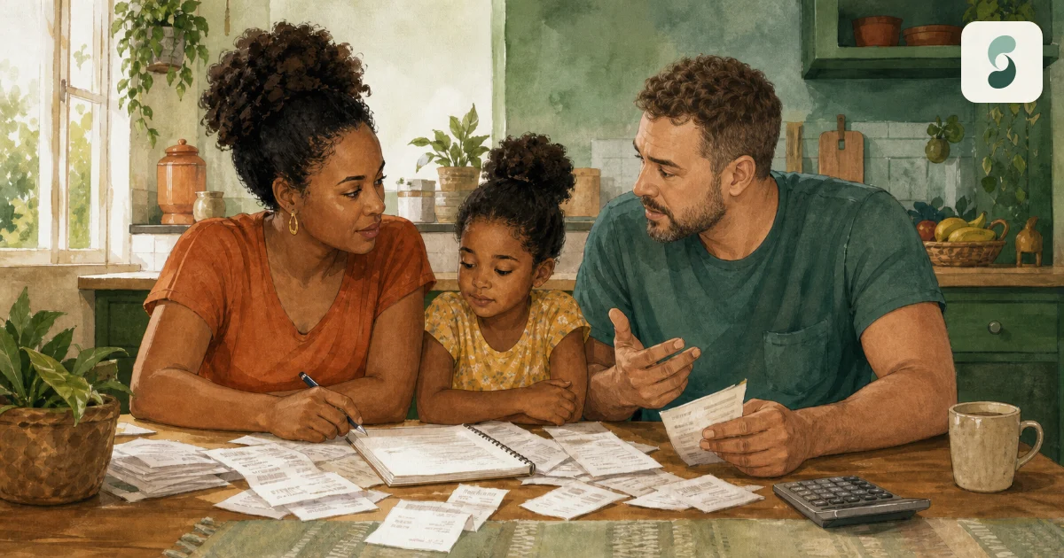 Ilustração do artigo: Por que sua família tem dificuldade com dinheiro (e não é falta de renda)